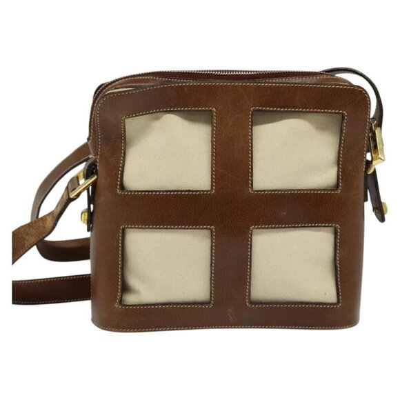 Salvatore Ferragamo Shoulder Bag Canvas Leather Beige Gold Auth bs27826 - Picture 12 of 15